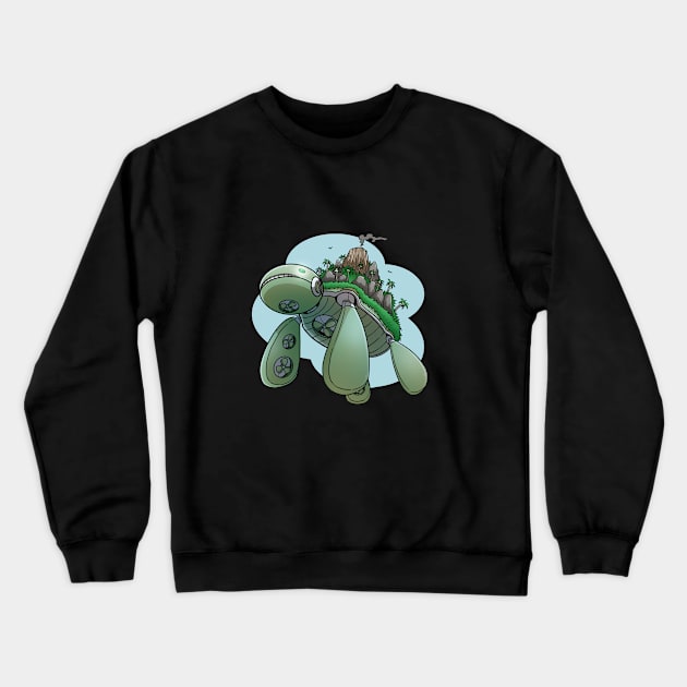 Turtle carrying the world Crewneck Sweatshirt by painterming